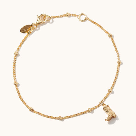 Cowboy Boot Bracelet Gold